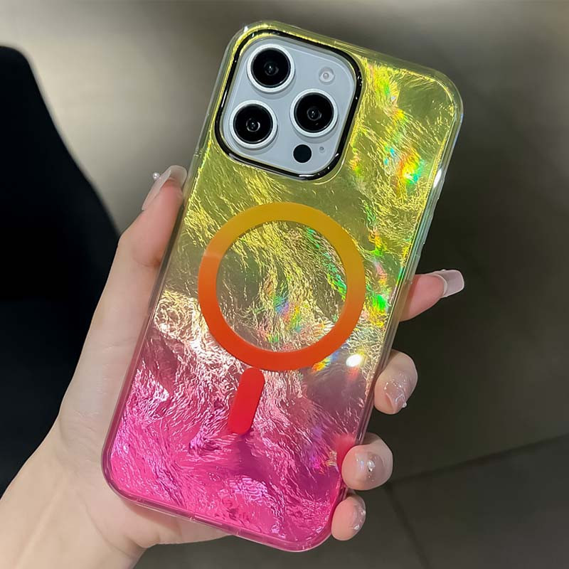 Фото Чехол TPU Shiny Mountain (MagFit) для Apple iPhone 16 Pro Max (6.9") (Yellow / Pink) на vchehle.ua