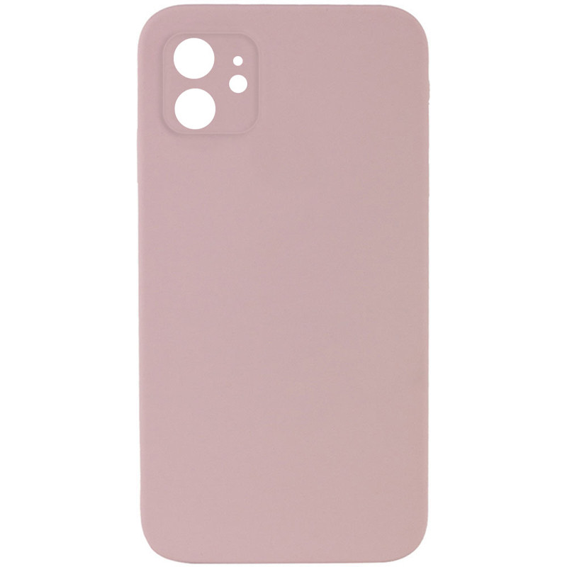 Silicone Case Square Full Camera Protective (AA) NOLOGO для Apple iPhone 11 (6.1") (Розовый / Pink Sand)