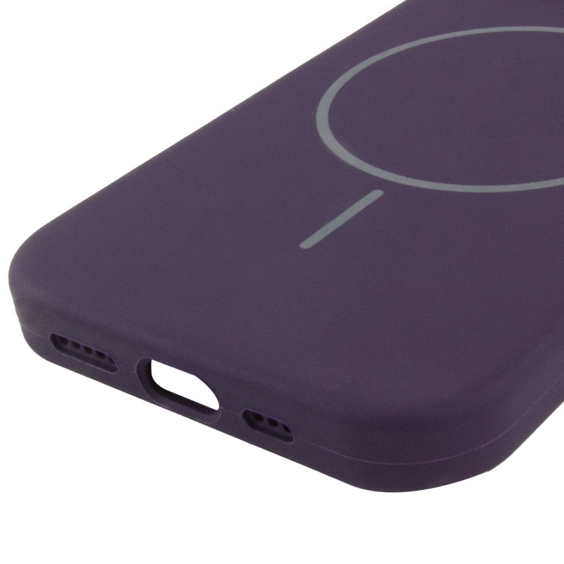 Купити Чохол Silicone Case Full Protective (AA) NO LOGO with Magnetic Safe на Apple iPhone 15 (6.1") (Фіолетовий / Elderberry) на vchehle.ua