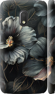 Чохол Чорні квіти на Motorola Moto G4 Play