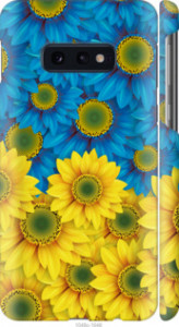 Чехол Жёлто-голубые цветы для Samsung Galaxy S10e