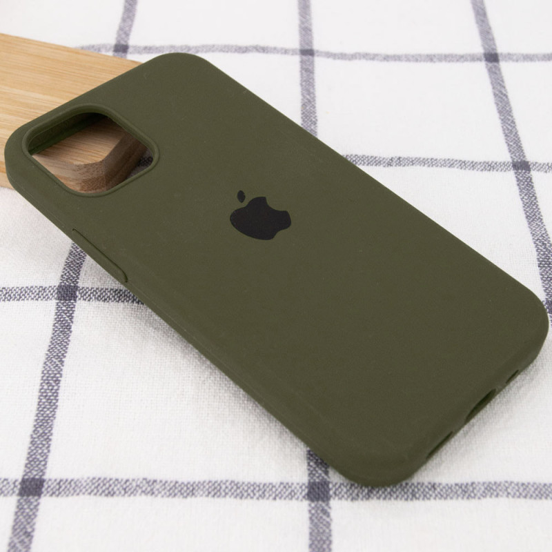 Фото Чохол Silicone Case Full Protective (AA) на Apple iPhone 12 Pro / 12 (6.1") (Зелений / Dark Olive) на vchehle.ua