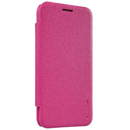 Фото Кожаный чехол (книжка) Nillkin Sparkle Series для Samsung J200H Galaxy J2 Duos (Розовый) на vchehle.ua