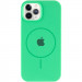 Фото Чехол Silicone Case Full Protective (AA) with Magnetic Safe для Apple iPhone 12 Pro / 12 (6.1") (Зеленый / Spearmint) на vchehle.ua