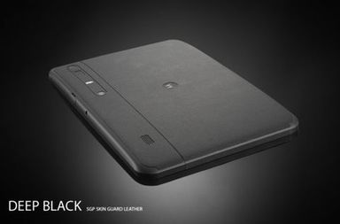 Фото Защитная наклейка SGP (чёрная кожа) для Motorola XOOM на vchehle.ua