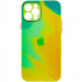 Чехол TPU+Glass Impasto abstract для Apple iPhone 12 Pro (6.1") (Yellow green)