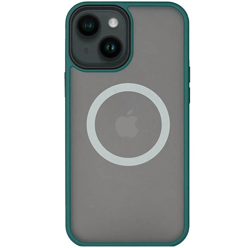 TPU+PC чохол Metal Buttons with Magnetic Safe на Apple iPhone 13 (6.1") (Зелений)