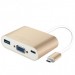 Переходник Baseus Sharp Series (Type-C To VGA + USB 3.0 Adapter) (Золотой)