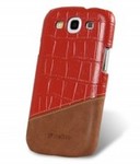 Фото Шкіряна накладка Melkco Mix and Match на Samsung i9300 Galaxy S3 (Red Croco / Vintaage Brown) в маназині vchehle.ua