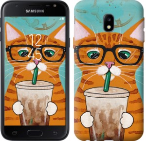 Чехол Зеленоглазый кот в очках для Samsung Galaxy J3 (2017)