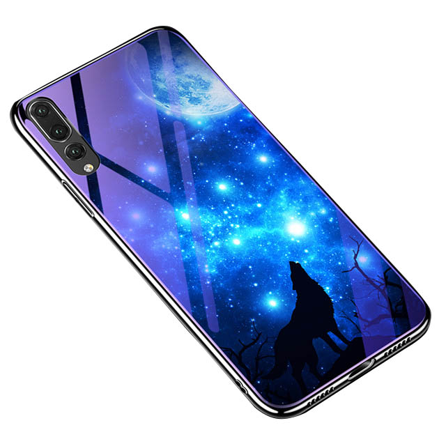 

TPU + Glass чохол Fantasy з глянцевими торцями на Huawei P20 Pro (Місячна ніч) 590421