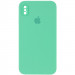 Чехол Silicone Case Square Full Camera Protective (AA) для Apple iPhone XS / X (5.8") (Зеленый / Spearmint)