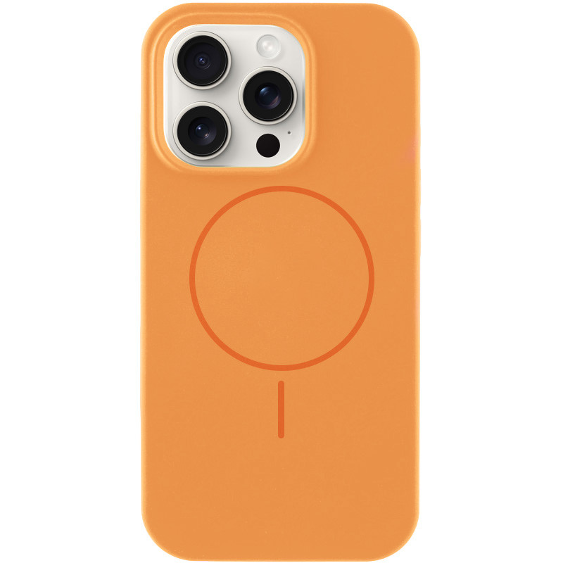 Чохол Silicone Case Full Protective (AA) NO LOGO with Magnetic Safe на Apple iPhone 15 Pro (6.1") (Помаранчевий / Papaya)