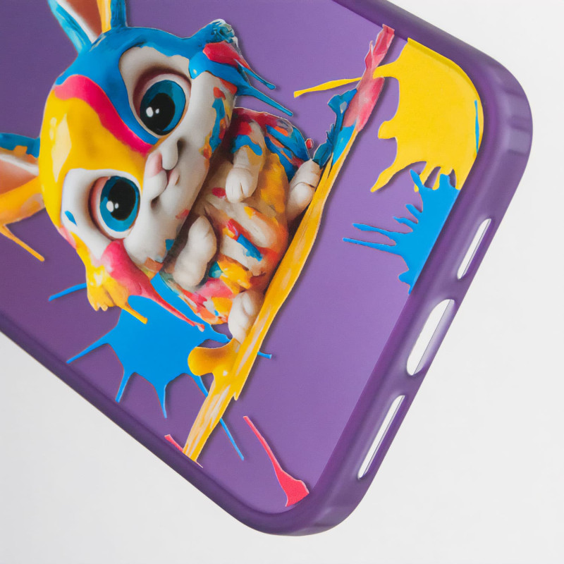 Замовити TPU+PC чохол TakiTaki Graffiti magic glow на Apple iPhone 12 Pro / 12 (6.1") (Funny bunny / Purple) на vchehle.ua