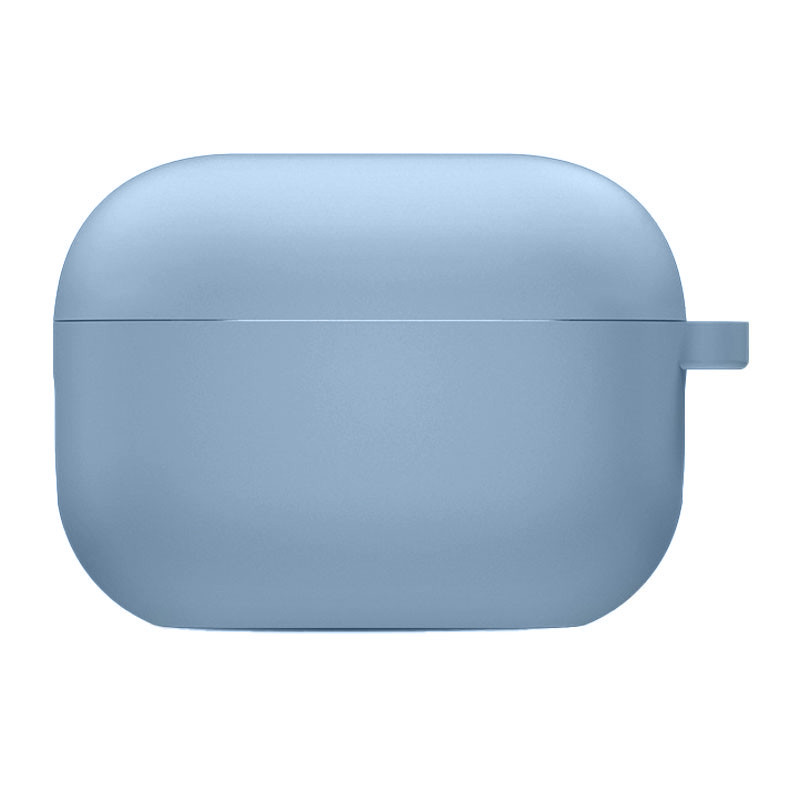 Силиконовый футляр с микрофиброй для наушников Airpods Pro 2 / Pro (Голубой / Lilac Blue)