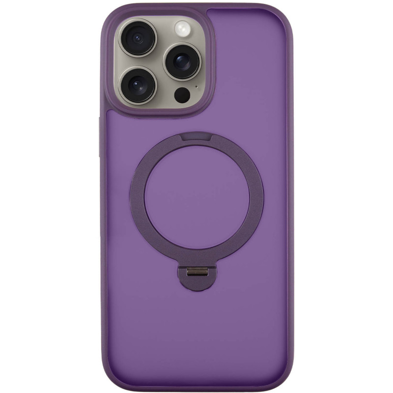 TPU+PC чохол Metal Buttons with Magnetic Safe Colorful HQ Ring для Apple iPhone 14 Pro Max (6.7") (Purple)