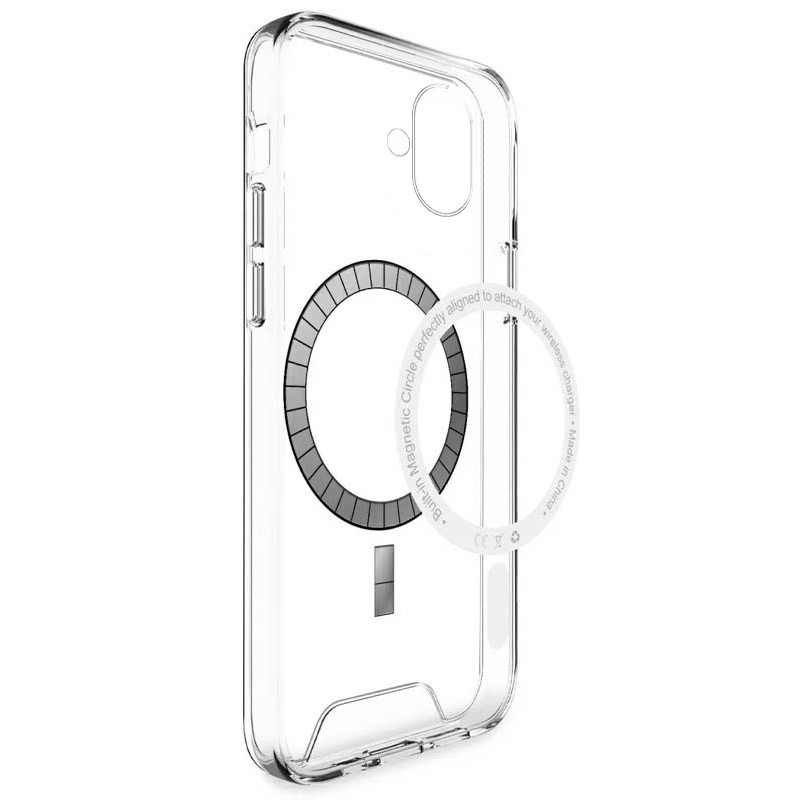 Фото Чехол TPU Space Case with Magnetic Safe для Apple iPhone 16 (6.1") (Прозрачный) на vchehle.ua