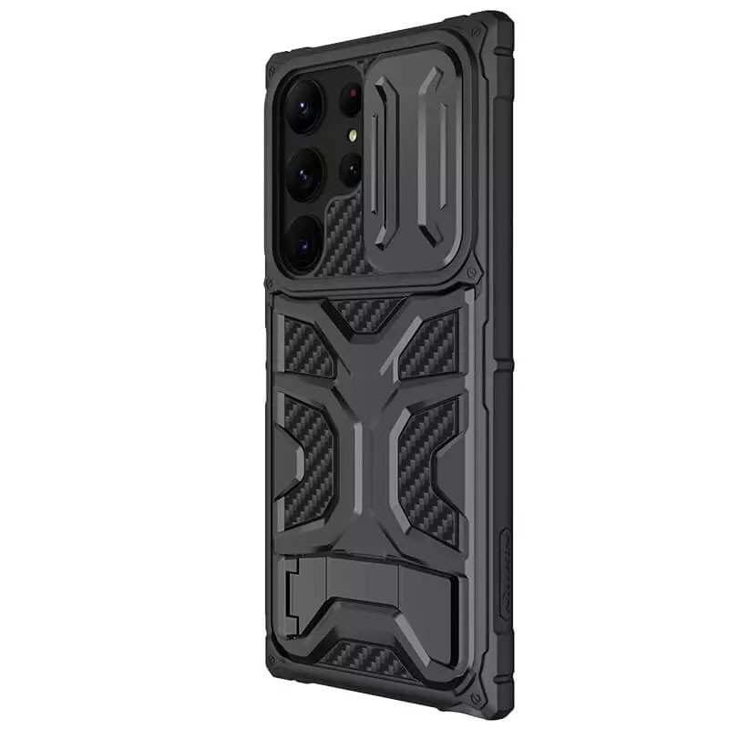 TPU+PC чохол Nillkin CamShield Adventurer Pro (шторка на камеру) на Samsung Galaxy S23 Ultra (Armor Black)