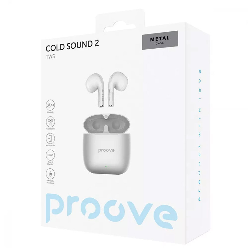 Бездротові навушники TWS Proove Cold Sound 2 TWS (Silver / White) в магазині vchehle.ua