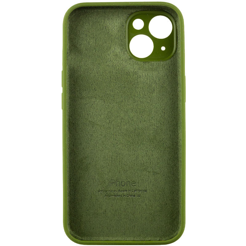 Чохол Silicone Case Full Camera Protective (AA) на Apple iPhone 15 (6.1") (Зелений / Dark Olive) в магазині vchehle.ua