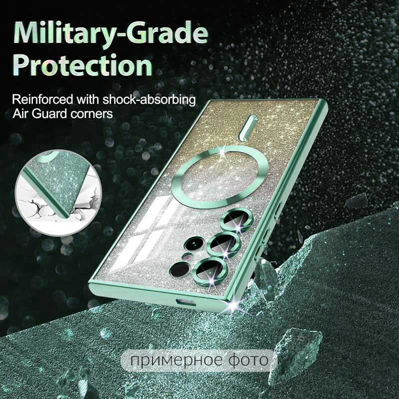 Фото TPU чохол Delight case with Magnetic Safe з захисними лінзами на камеру на Samsung Galaxy S21 (Зелений / Emerald) на vchehle.ua