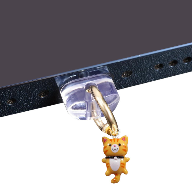 Заглушка силіконова Type-C з підвіскою IP44 (Cat ceramic ginger)