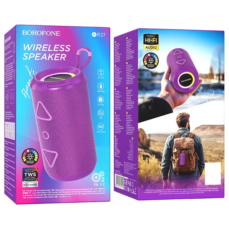 Фото Bluetooth Колонка Borofone BR37 Noble sports (Purple) в маназині vchehle.ua