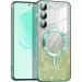 TPU чехол Delight case with Magnetic Safe с защитными линзами на камеру для Samsung Galaxy S21 (Зеленый / Emerald)