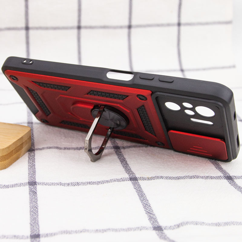 Купить Ударопрочный чехол Camshield Serge Ring для Xiaomi Redmi Note 10 / Note 10s / Poco M5s (Красный) на vchehle.ua