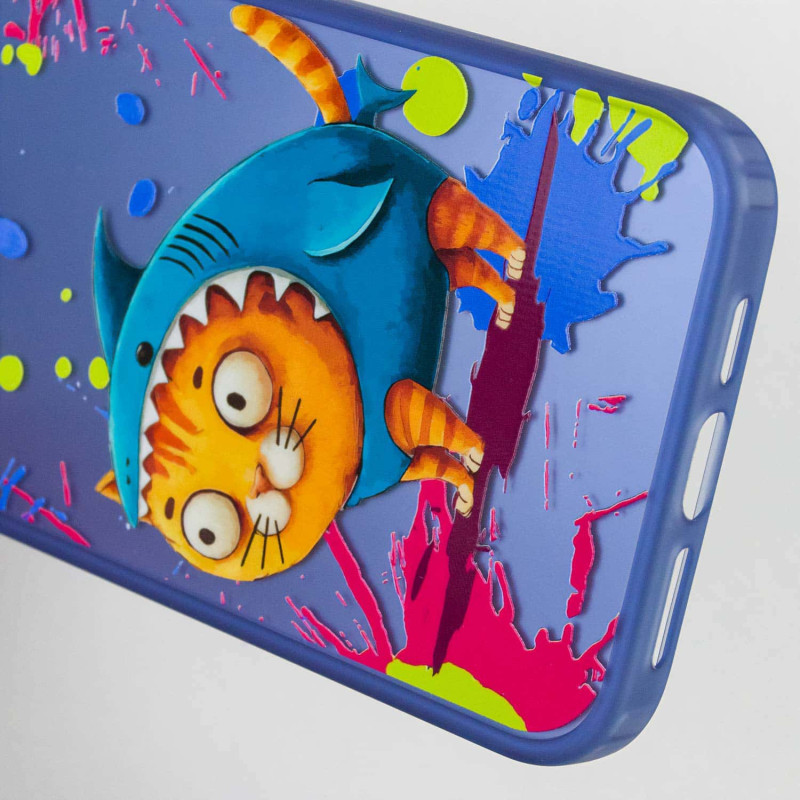 Замовити TPU+PC чохол TakiTaki Graffiti magic glow на Apple iPhone 15 Pro (6.1") (Fishcat / Blue) на vchehle.ua