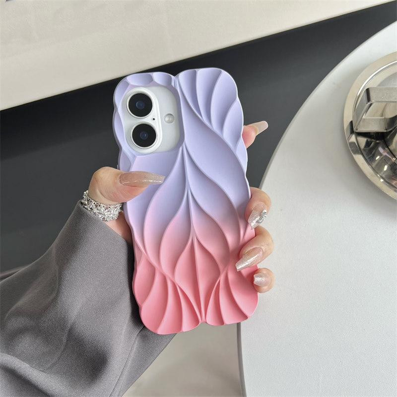 Фото TPU чехол Leaf для Apple iPhone 16 (6.1") (Lilac / Pink) на vchehle.ua