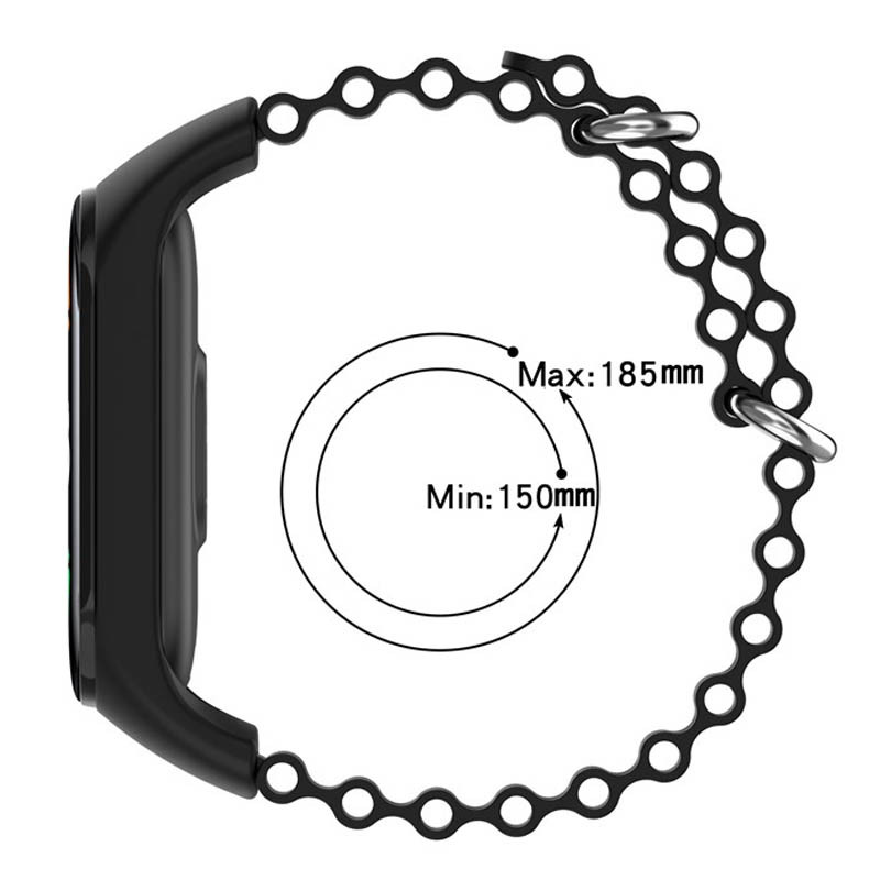 Купити Ремінець Ocean Band для Xiaomi Mi Band 7/6/5/4/3 (Чорний / Black) на vchehle.ua