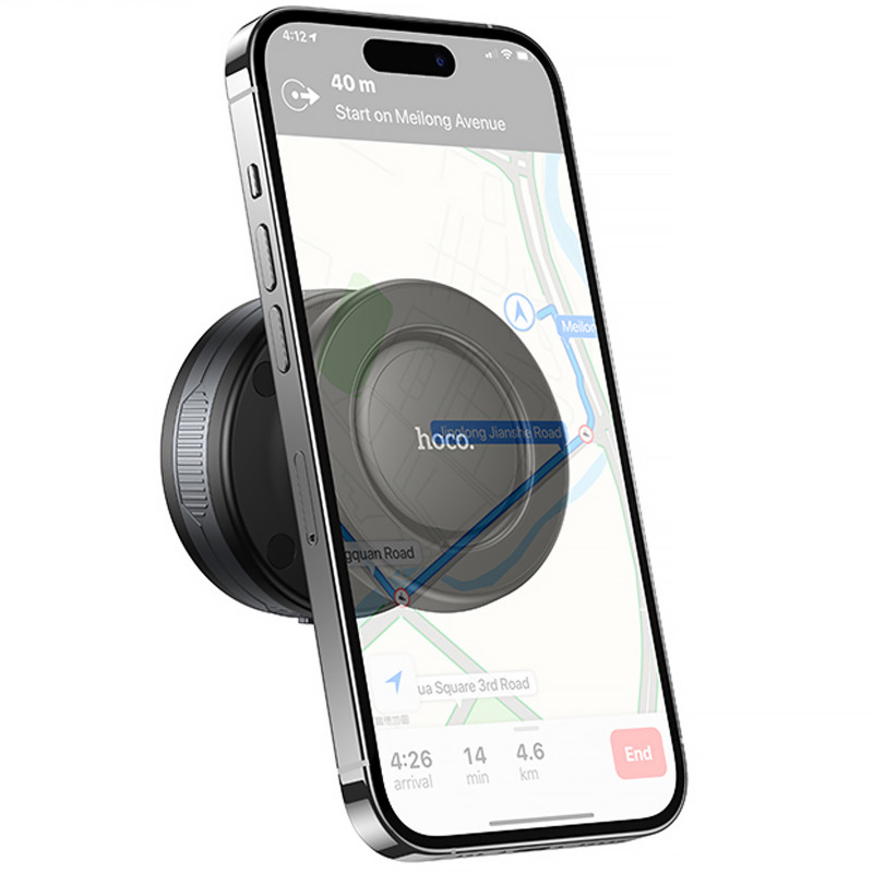 Фото Автотримач Hoco H87 Dragon електричний suction cup magnetic (universal) (Black / Metal gray) на vchehle.ua