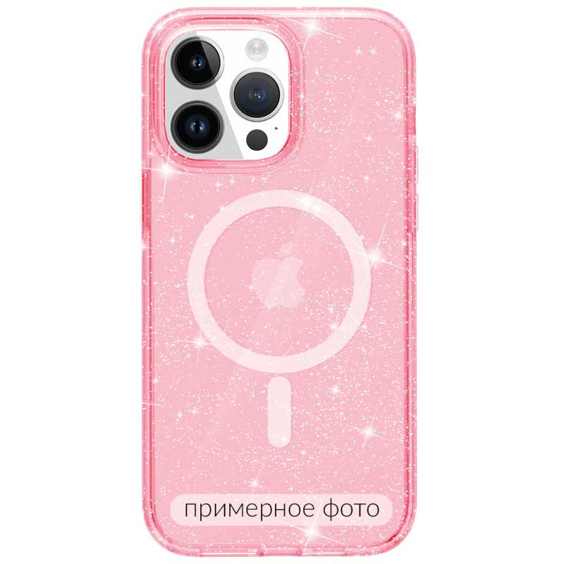 Чехол TPU Galaxy Sparkle (MagFit) для Apple iPhone 16 Plus (6.7") (Pink+Glitter) в магазине vchehle.ua