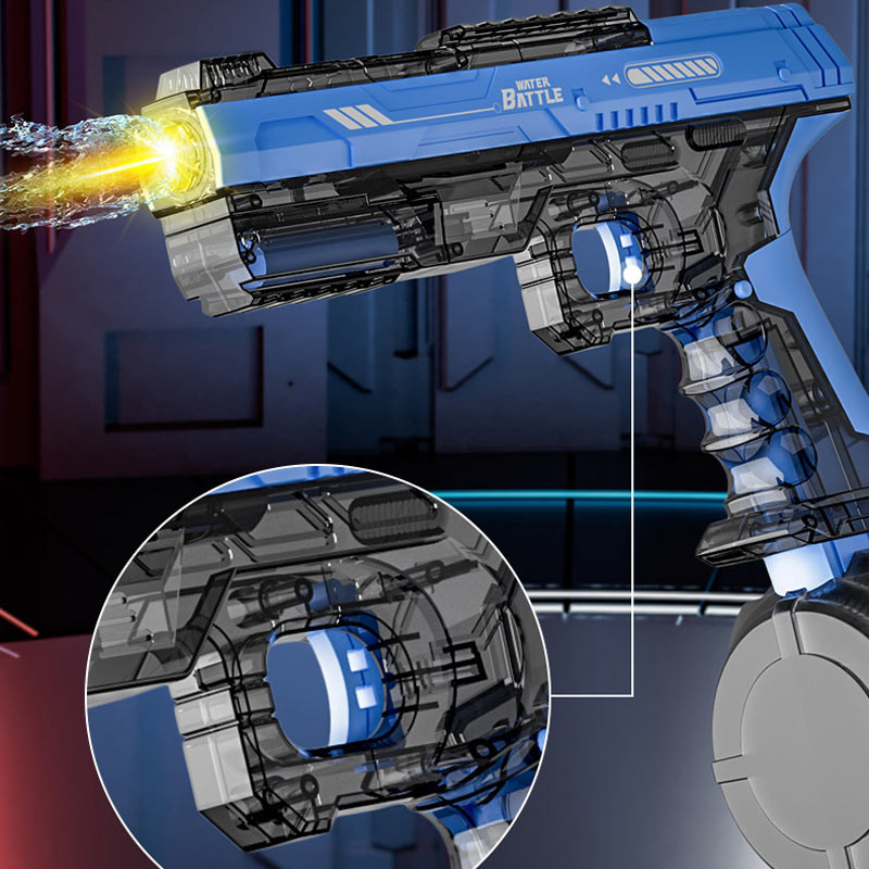 Фото Водный аккумуляторный пистолет Water Gun 66-35 (500ml) with lithium battery (Transparent blue) на vchehle.ua