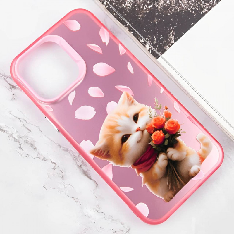 Фото TPU+PC чехол TakiTaki Love magic glow для Apple iPhone 15 Pro Max (6.7") (Romantic kitten / Pink) на vchehle.ua