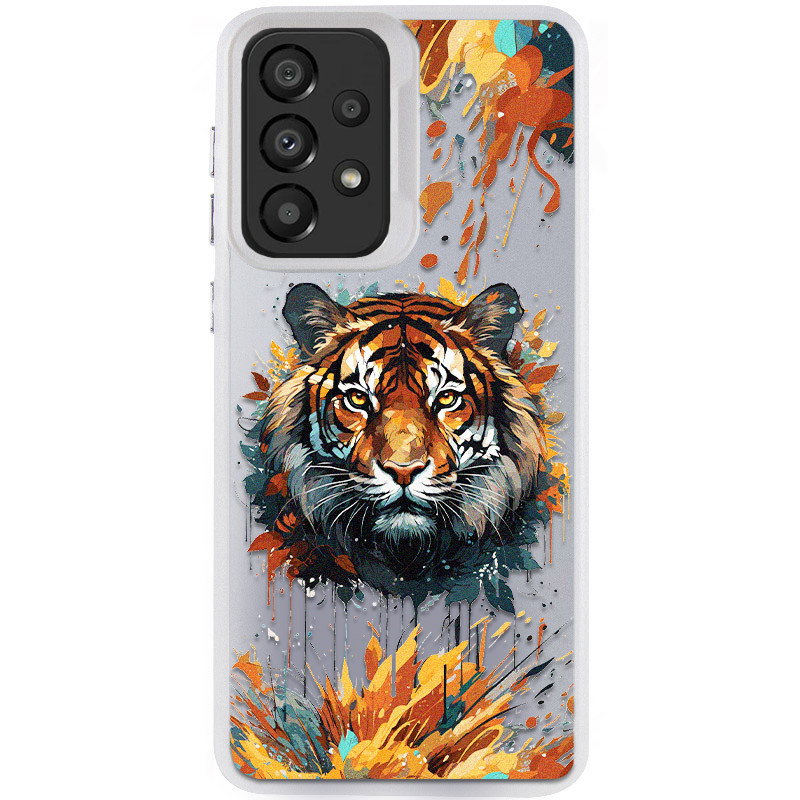 TPU+PC чехол TakiTaki Magic glow для Samsung Galaxy A52 4G / A52 5G / A52s (Tiger / White)