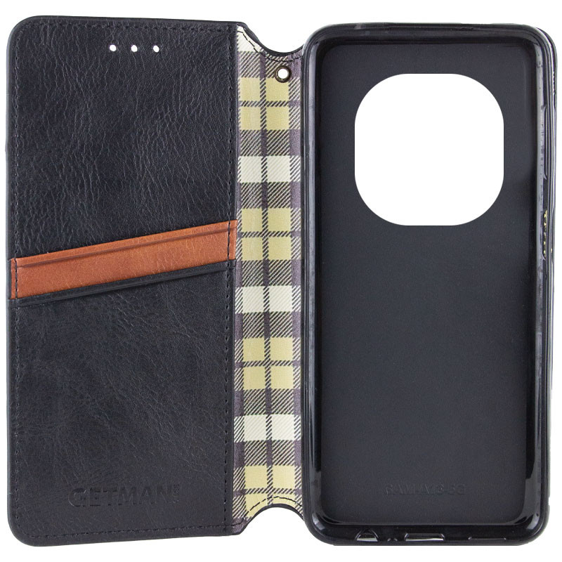 Шкіряний чохол-книжка GETMAN Cubic (PU) на Xiaomi Redmi Note 14 Pro 5G / 14 Pro+ (Чорний) в магазині vchehle.ua