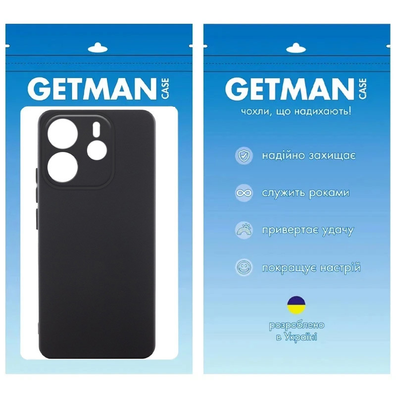 Фото Чохол TPU GETMAN Liquid Silk Full Camera на Xiaomi Redmi Note 14 4G (Int. version) (Чорний / Black) на vchehle.ua