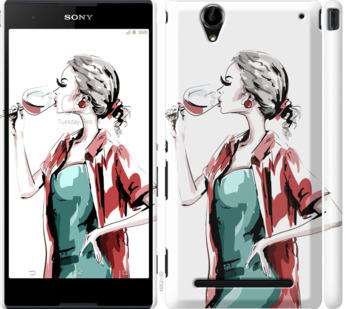 

Чехол Девушка с бокалом для Sony Xperia T2 Ultra Dual D5322 841584