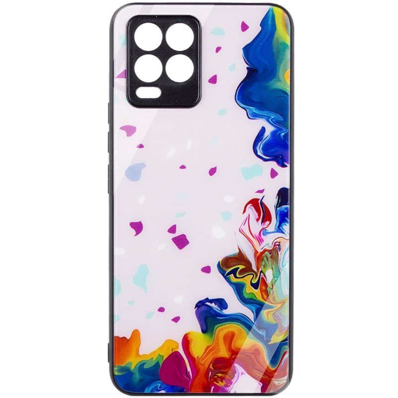 TPU+Glass чехол Diversity для Realme 8 / 8 Pro (Stains multicolored)