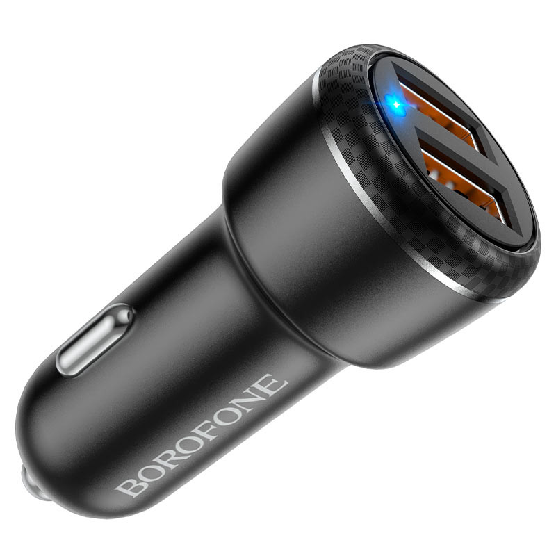 Фото АЗП  Borofone BZ17 Core QC3.0 3A (2USB-A) + кабель USB to MicroUSB (Чорний) в маназині vchehle.ua