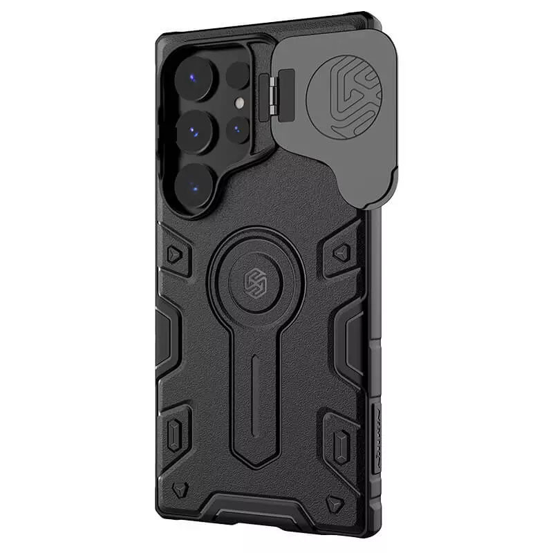 Фото TPU+PC чехол Nillkin CamShield Armor Prop для Samsung Galaxy S24 Ultra (Black) на vchehle.ua