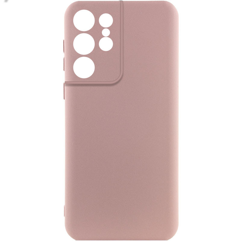 Чехол TPU GETMAN Liquid Silk Full Camera для Samsung Galaxy S21 Ultra (Розовый / Pink Sand)