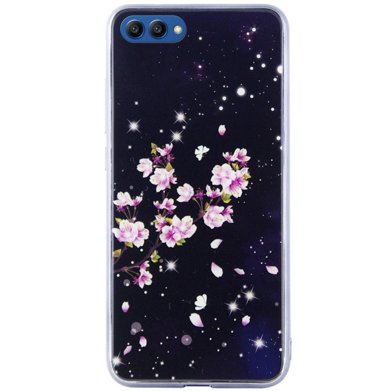

TPU+Glass чехол Fantasy с глянцевыми торцами для Huawei Honor V10 (Цветение) 935743