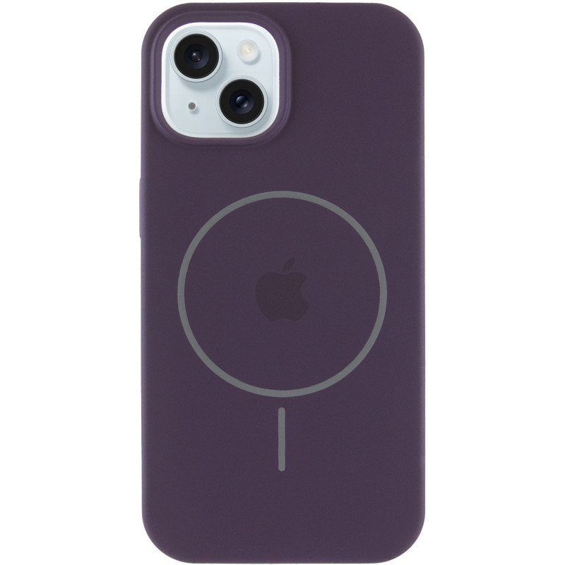 Фото Чохол Silicone Case Full Protective (AA) with Magnetic Safe на Apple iPhone 15 (6.1") (Фіолетовий / Elderberry) на vchehle.ua