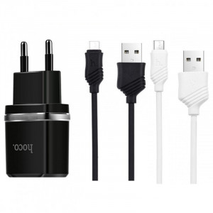 СЗУ Hoco C12 Charger + Cable (Micro) 2.4A 2USB