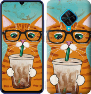 Чохол Зеленоокий кіт в окулярах на Vivo V17