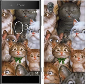 Чехол коты для Sony Xperia XA1 Plus