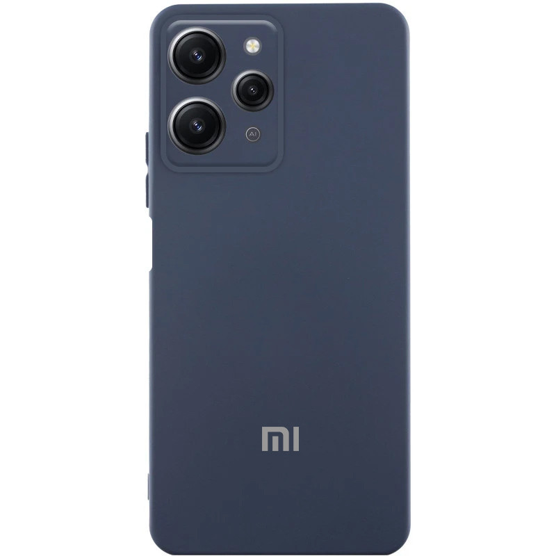 Чехол Silicone Cover Lakshmi Full Camera (AA) with logo для Xiaomi Redmi 12 (Синий / Midnight blue)